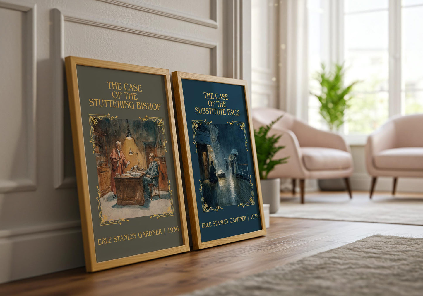 The Case Of The Substitute Face by Erle Stanley Gardner Descriptive Poster Print.Free Delivery Wall Art Author&Blurb Book Artwork Novel