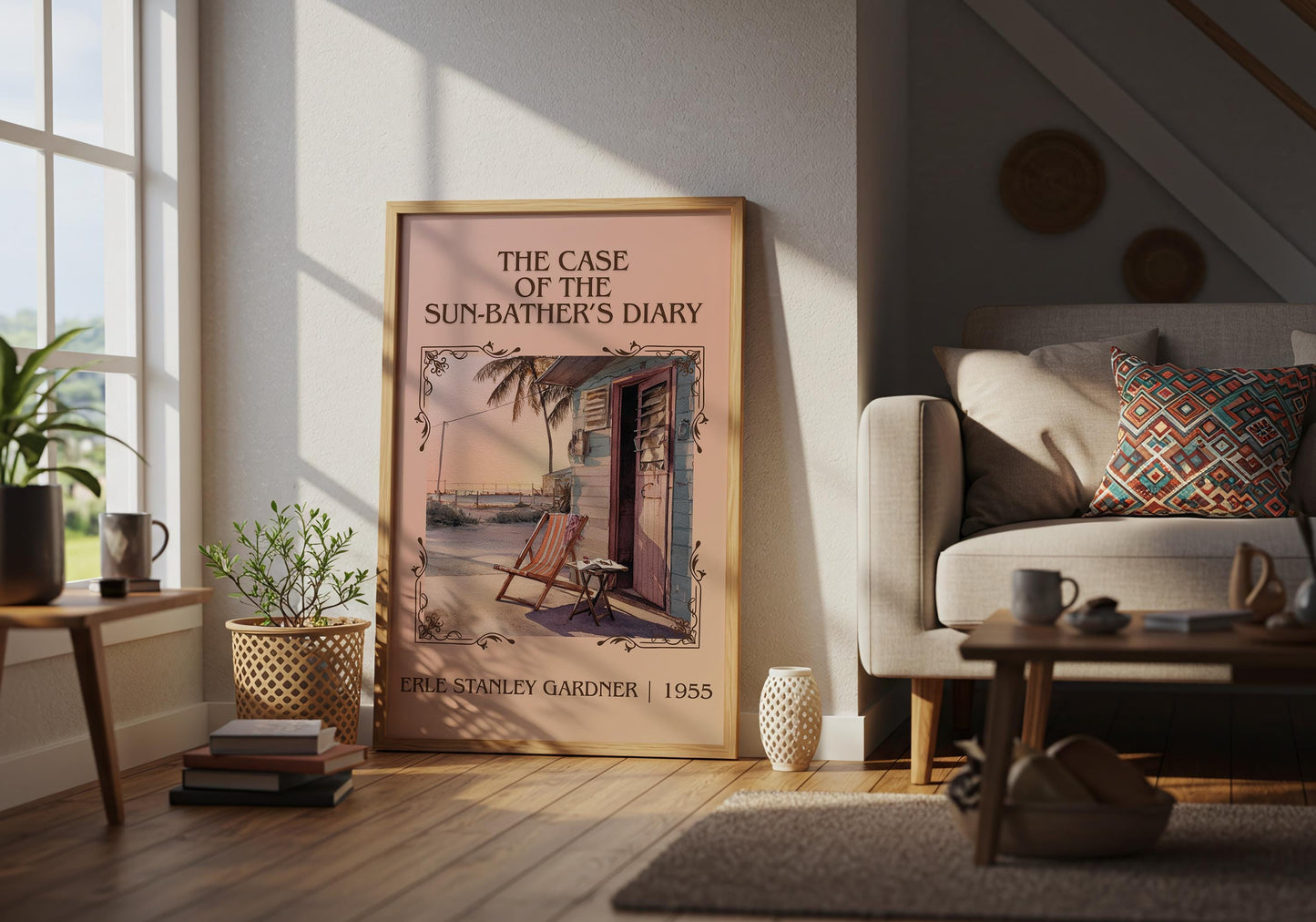 The Case Of The Sun-Bather's Diary by Erle Stanley Gardner Descriptive Poster Print.Free Delivery Wall Art Author&Blurb Book Artwork Novel
