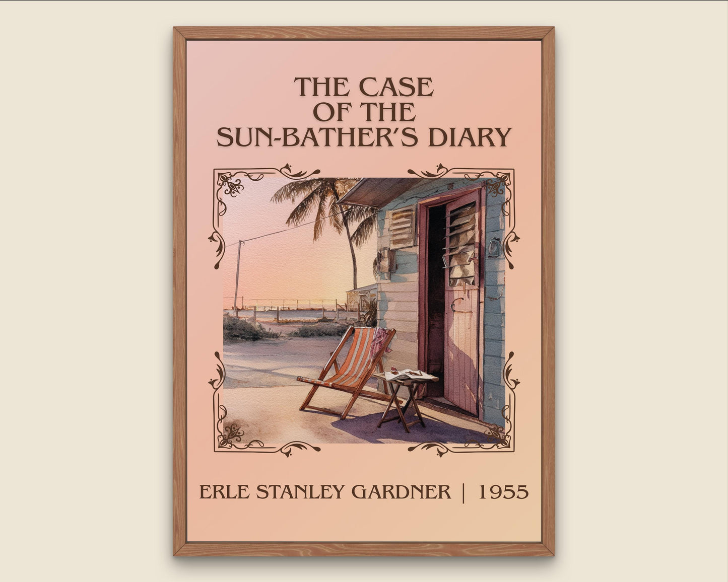 The Case Of The Sun-Bather's Diary by Erle Stanley Gardner Descriptive Poster Print.Free Delivery Wall Art Author&Blurb Book Artwork Novel