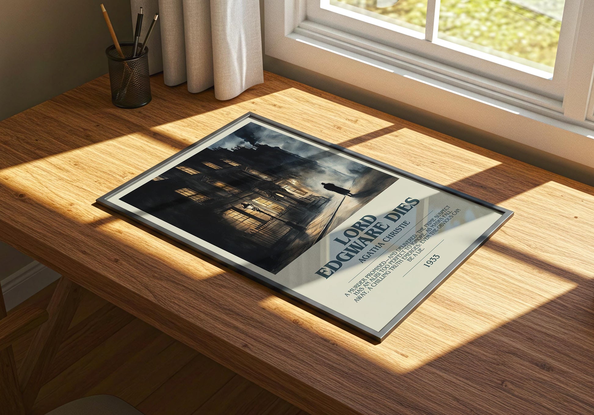 Lord Edgware Dies by Agatha Christie | Descriptive Book Poster | Modern