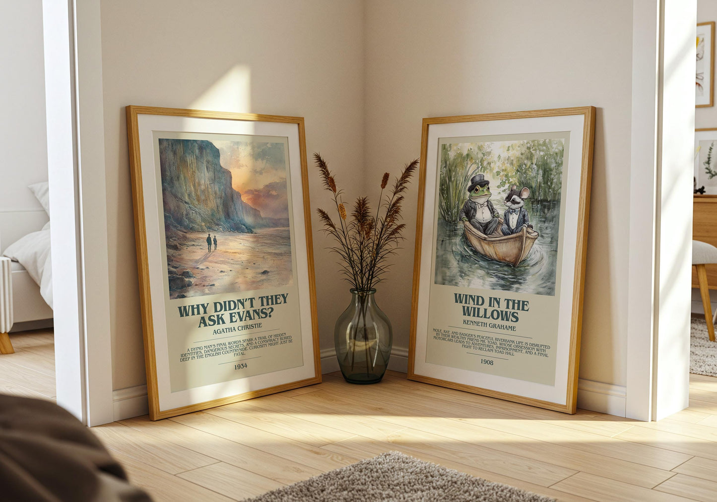 Why Didn't They Ask Evans? by Agatha Christie Descriptive Poster Print. Free Delivery Wall Art Author & Blurb Book Artwork Novel Modern Gift