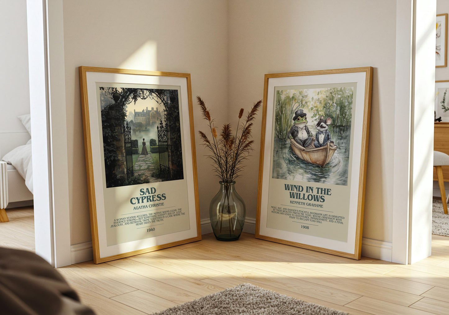 Sad Cypress by Agatha Christie Descriptive Poster Print. Free Delivery Wall Art Author & Blurb Book Artwork Novel Modern Gift