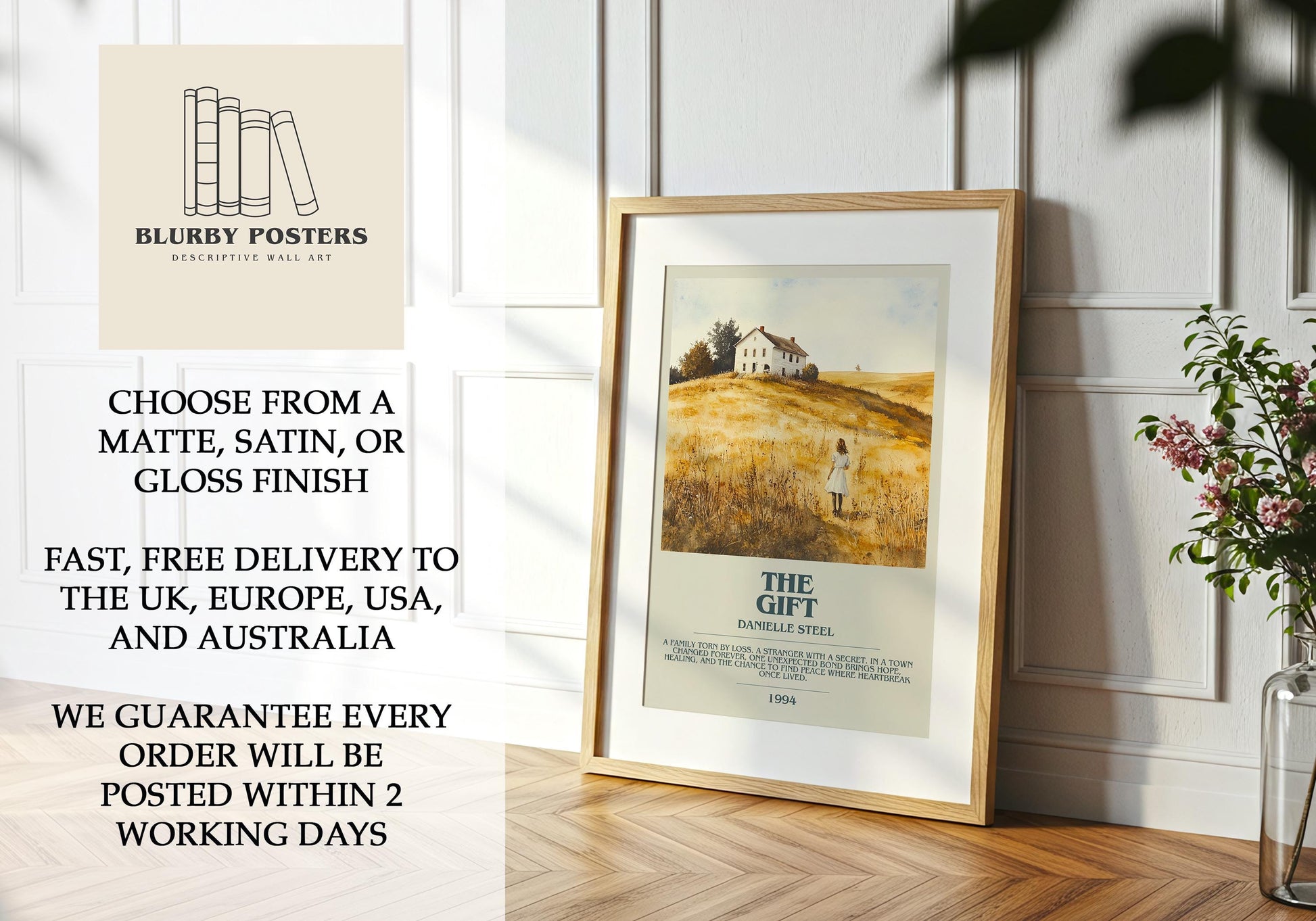 The Gift by Danielle Steel | Descriptive Book Poster | Modern