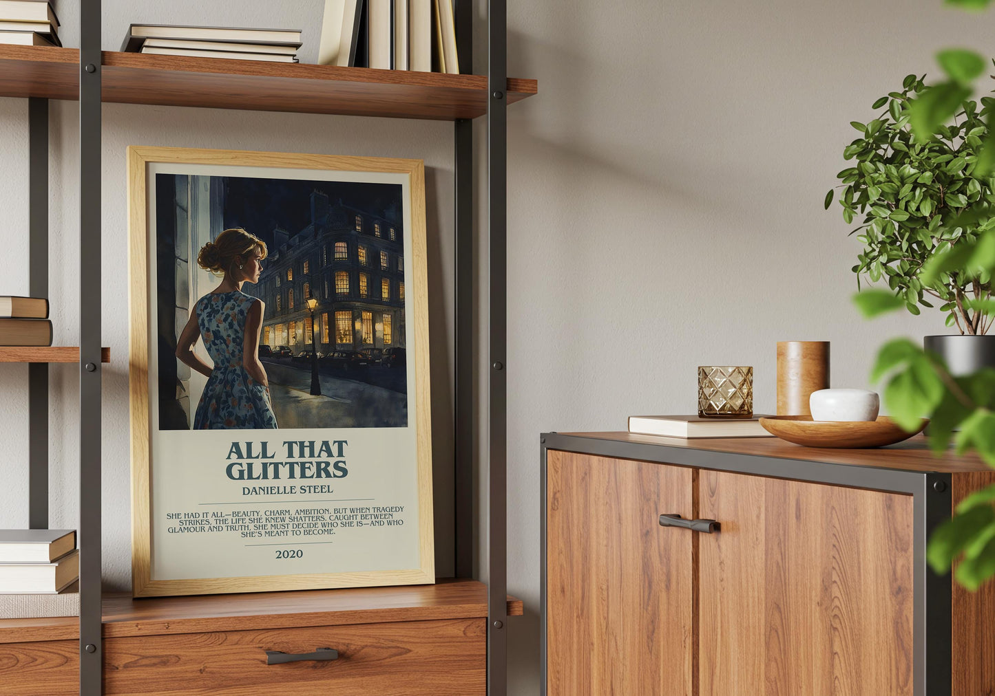 All That Glitters by Danielle Steel Descriptive Poster Print. Free Delivery Wall Art Author & Blurb Book Artwork Novel Modern Gift
