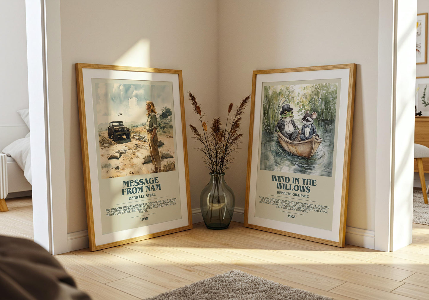 Message From Nam by Danielle Steel Descriptive Poster Print. Free Delivery Wall Art Author & Blurb Book Artwork Novel Modern Gift