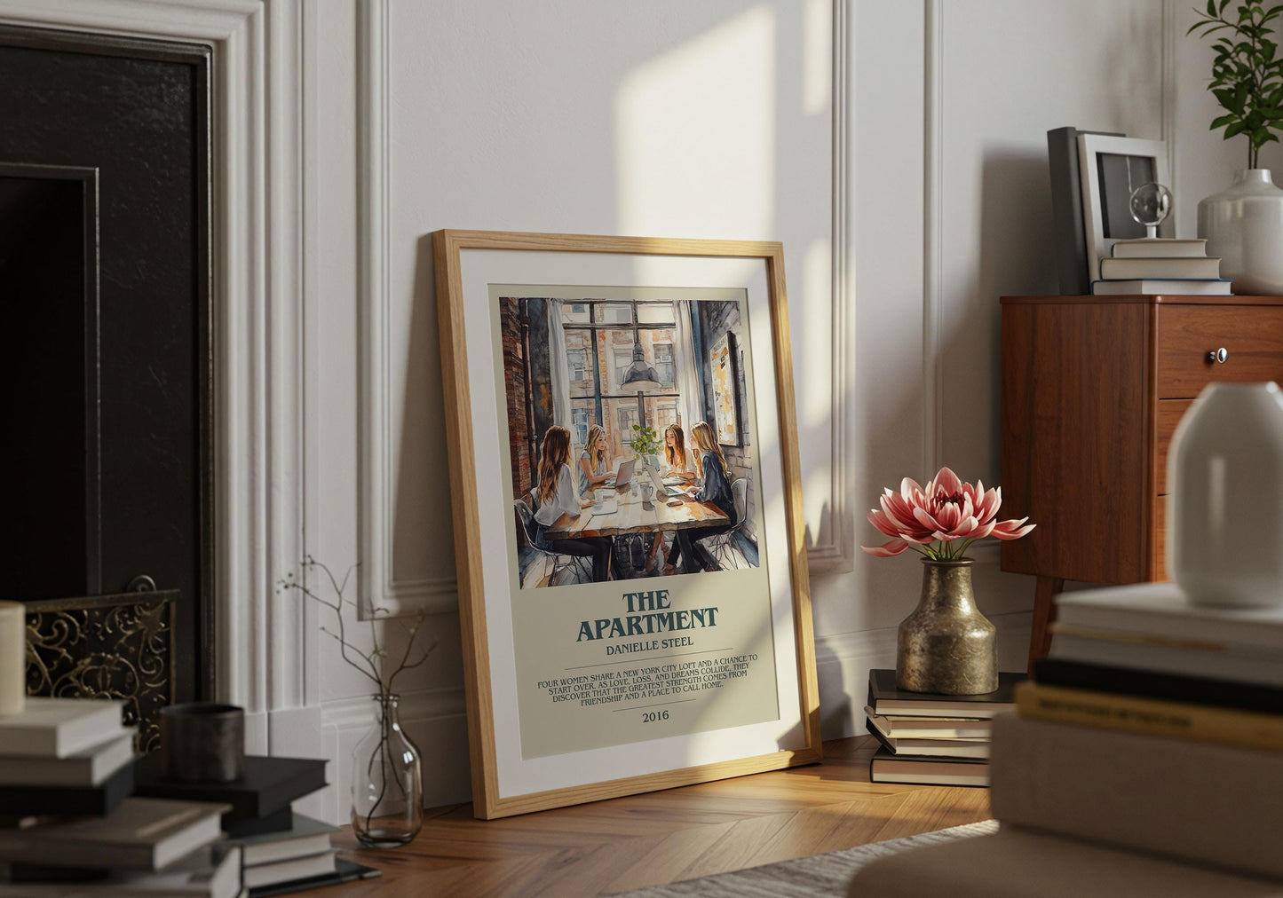 The Apartment by Danielle Steel Descriptive Poster Print. Free Delivery Wall Art Author & Blurb Book Artwork Novel Modern Gift