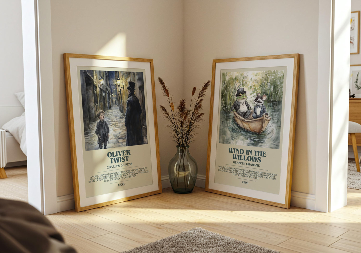 Oliver Twist by Charles Dickens Descriptive Poster Print. Free Delivery Wall Art Author & Blurb Book Artwork Novel Modern Gift