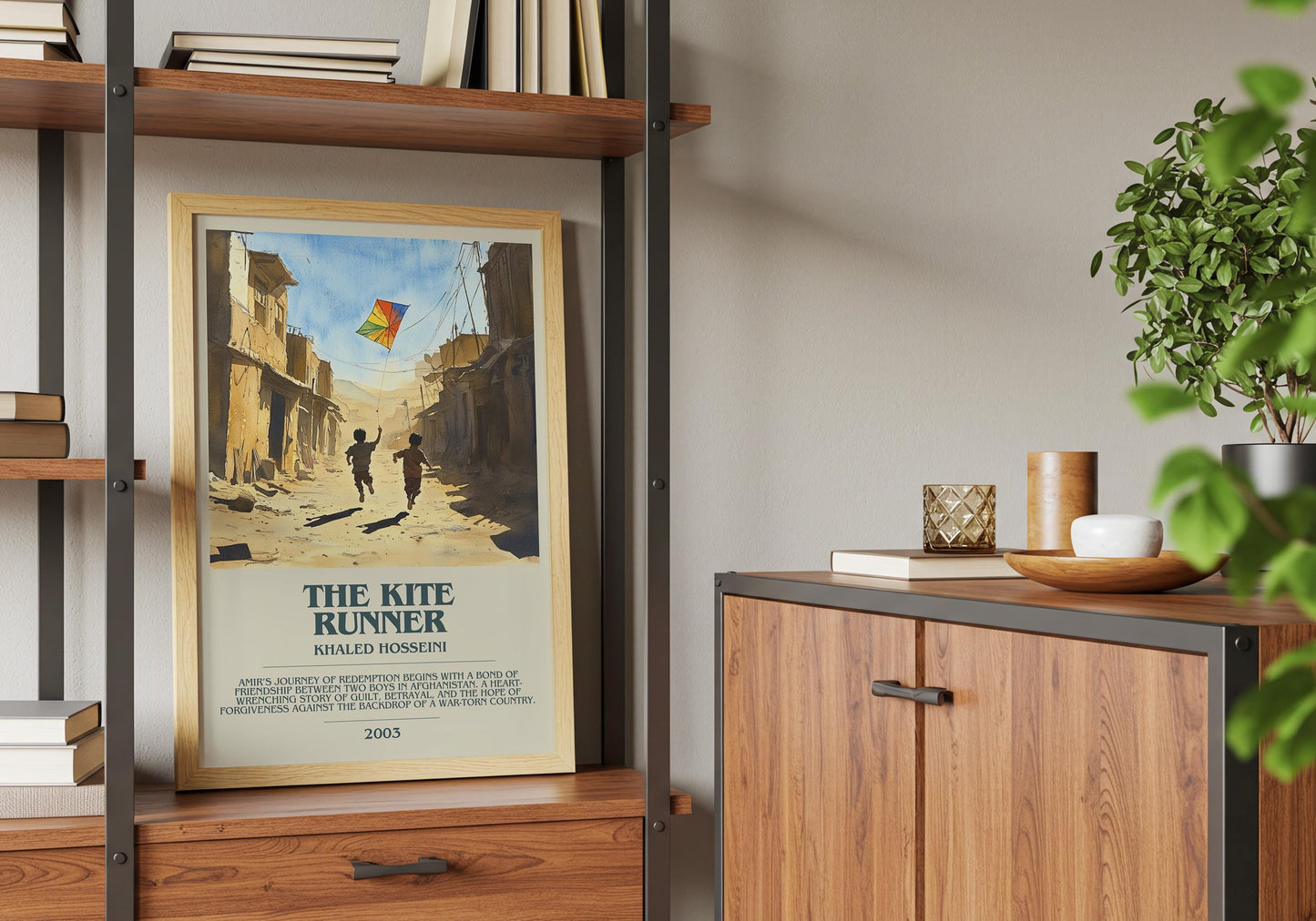 The Kite Runner by Khaled Hosseini | Descriptive Book Poster | Modern