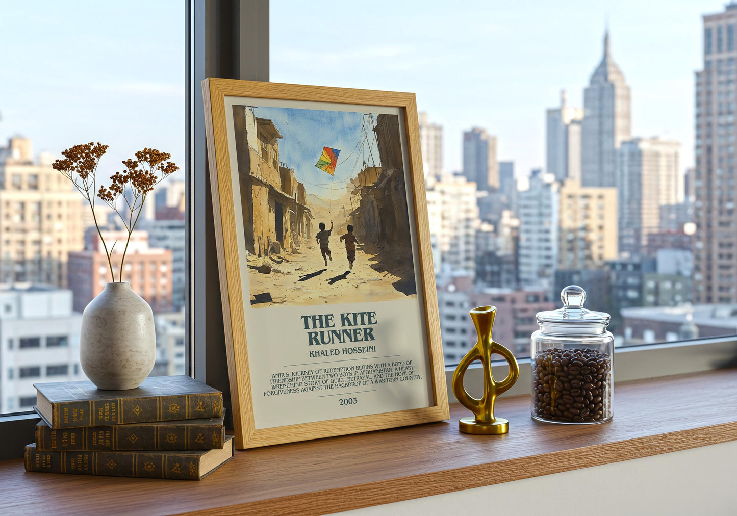 The Kite Runner by Khaled Hosseini | Descriptive Book Poster | Modern