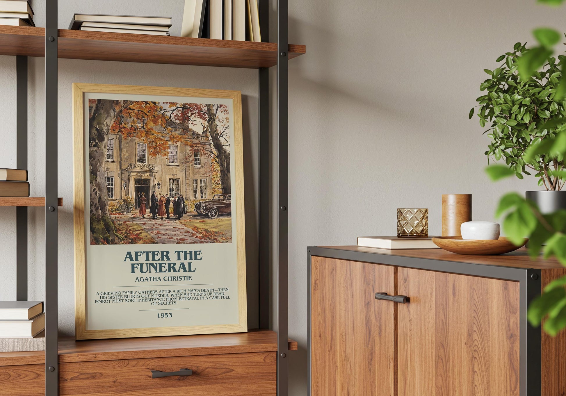 After The Funeral by Agatha Christie | Descriptive Book Poster | Modern