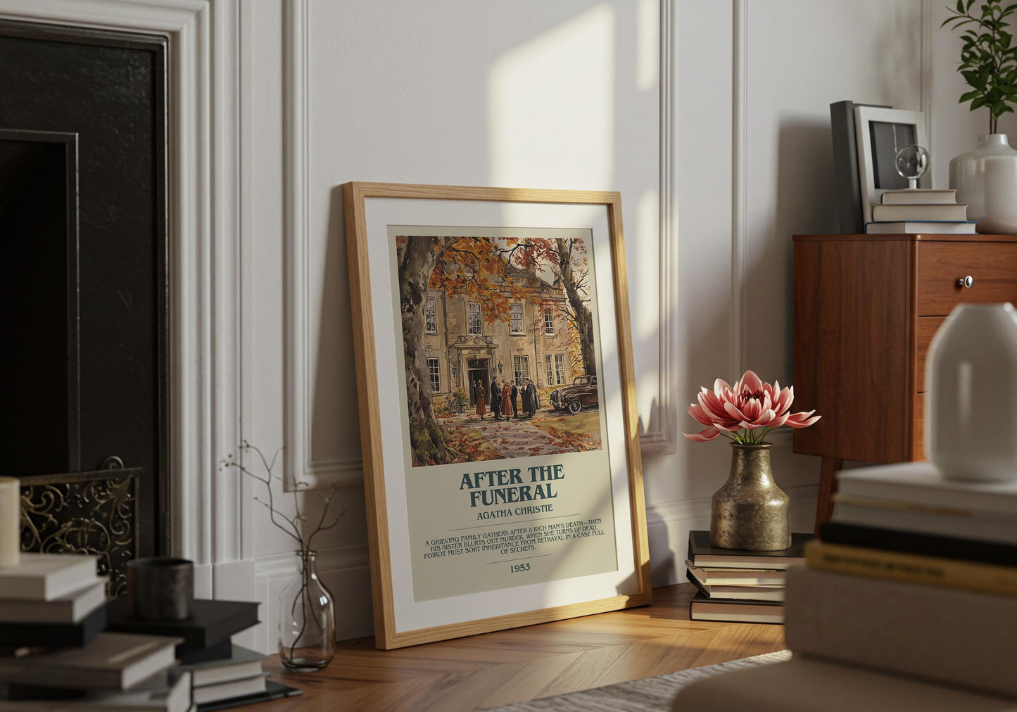 After The Funeral by Agatha Christie | Descriptive Book Poster | Modern