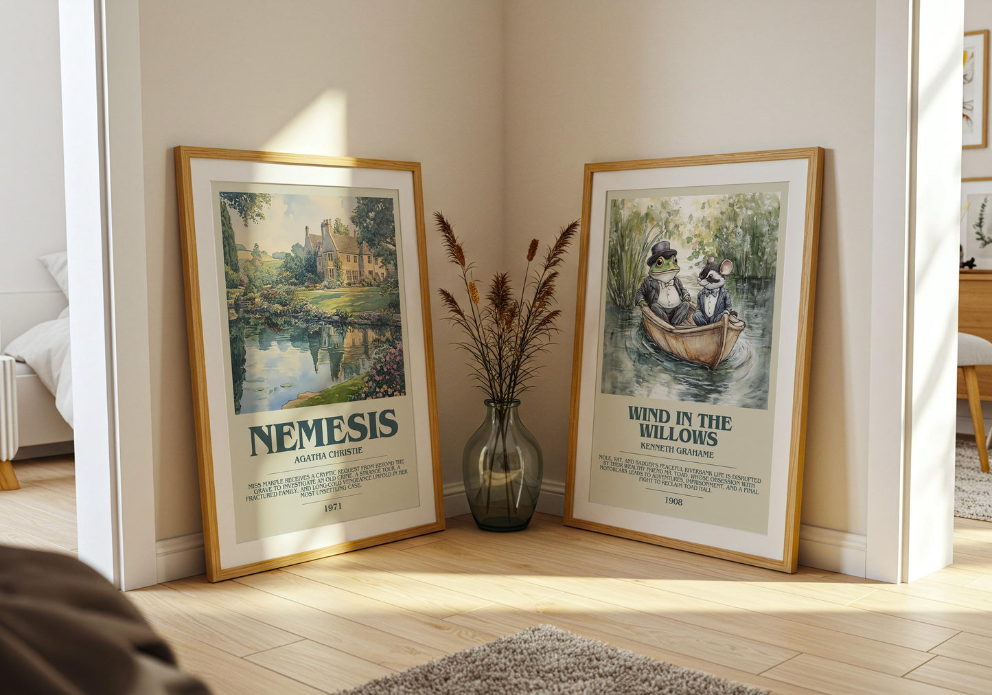 Nemesis by Agatha Christie Descriptive Poster Print. Free Delivery Wall Art Author & Blurb Book Artwork Novel