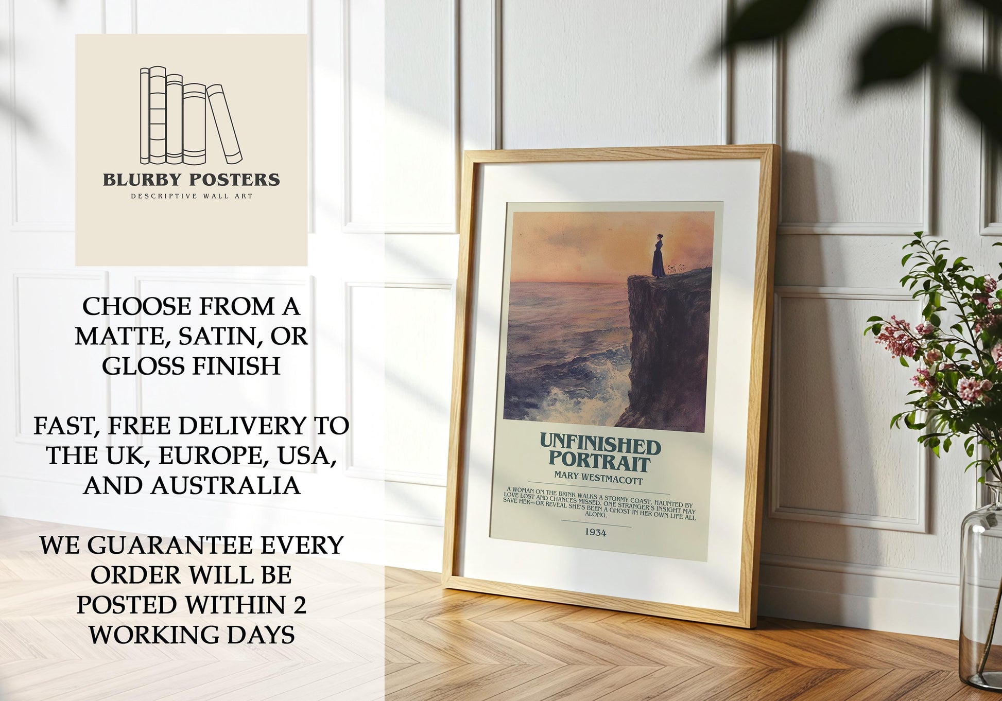 Unfinished Portrait by Mary Westmacott | Descriptive Book Poster | Modern