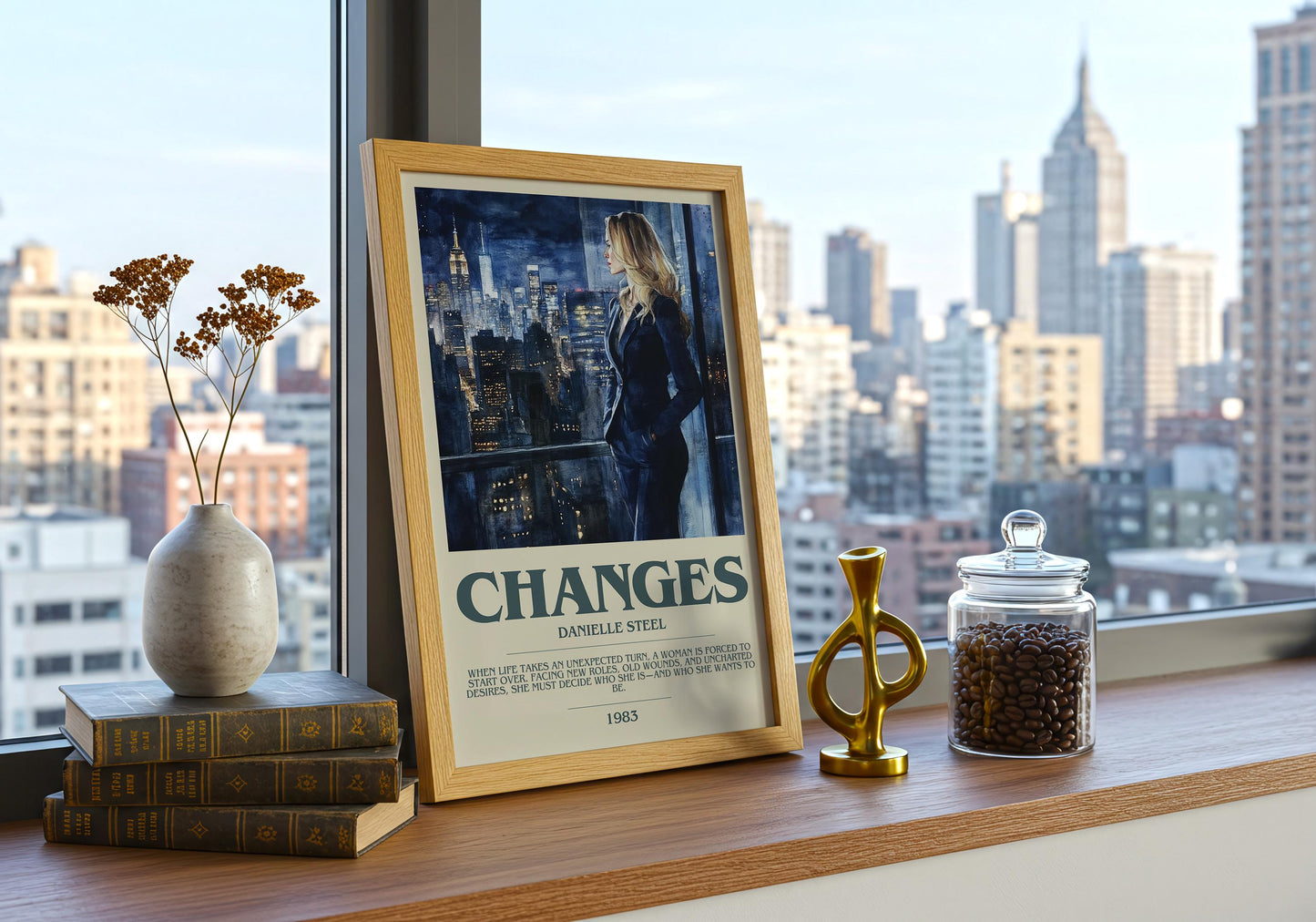 Changes by Danielle Steel Descriptive Poster Print. Free Delivery Wall Art Author & Blurb Book Artwork Novel