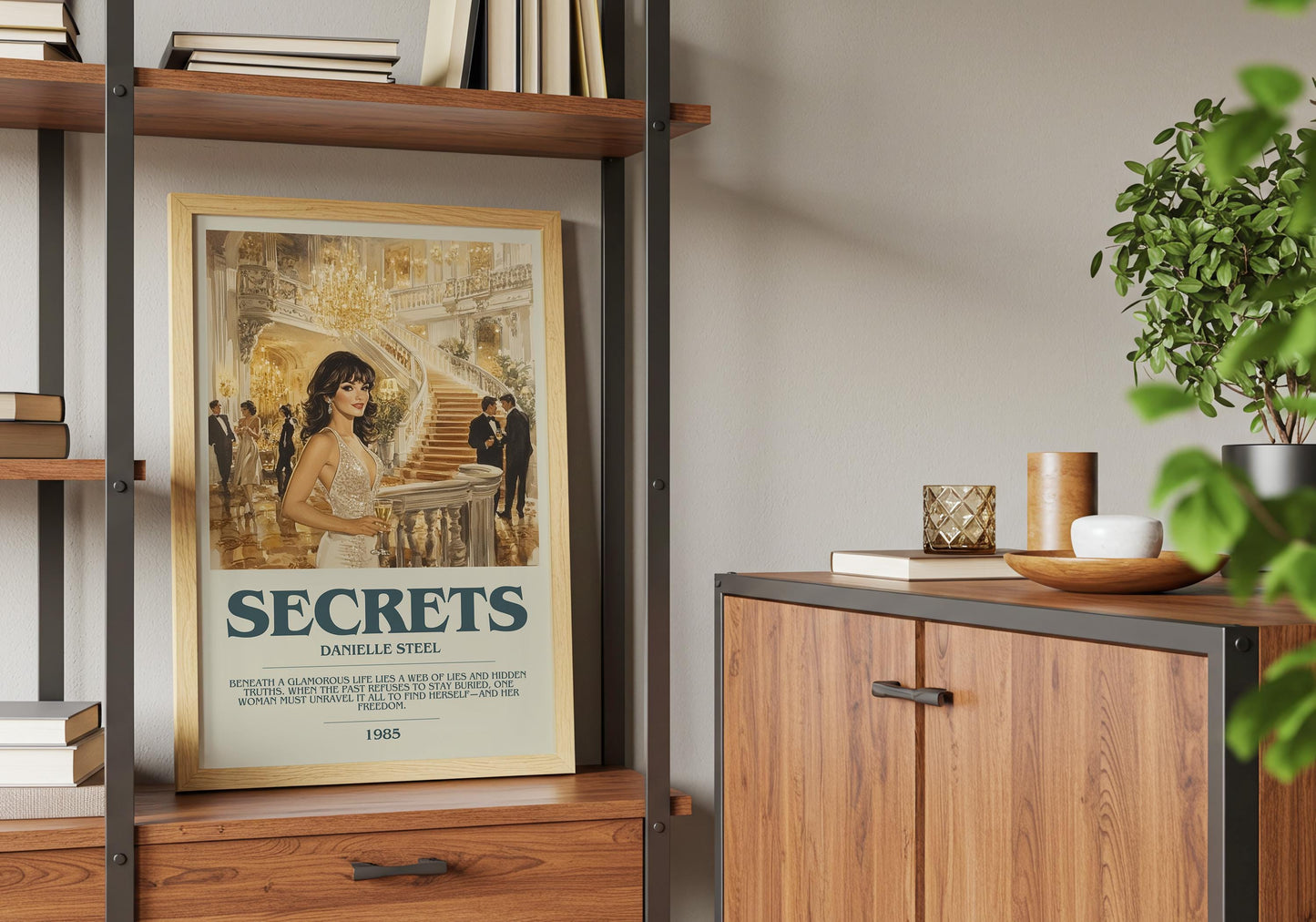 Secrets by Danielle Steel Descriptive Poster Print. Free Delivery Wall Art Author & Blurb Book Artwork Novel