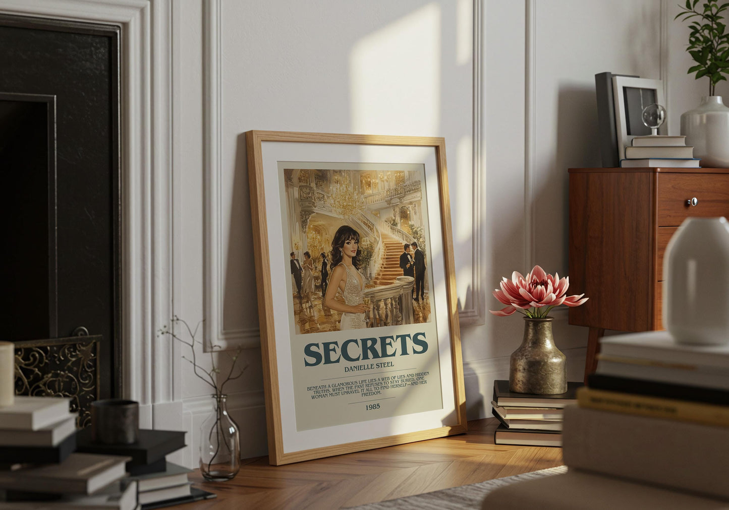 Secrets by Danielle Steel Descriptive Poster Print. Free Delivery Wall Art Author & Blurb Book Artwork Novel