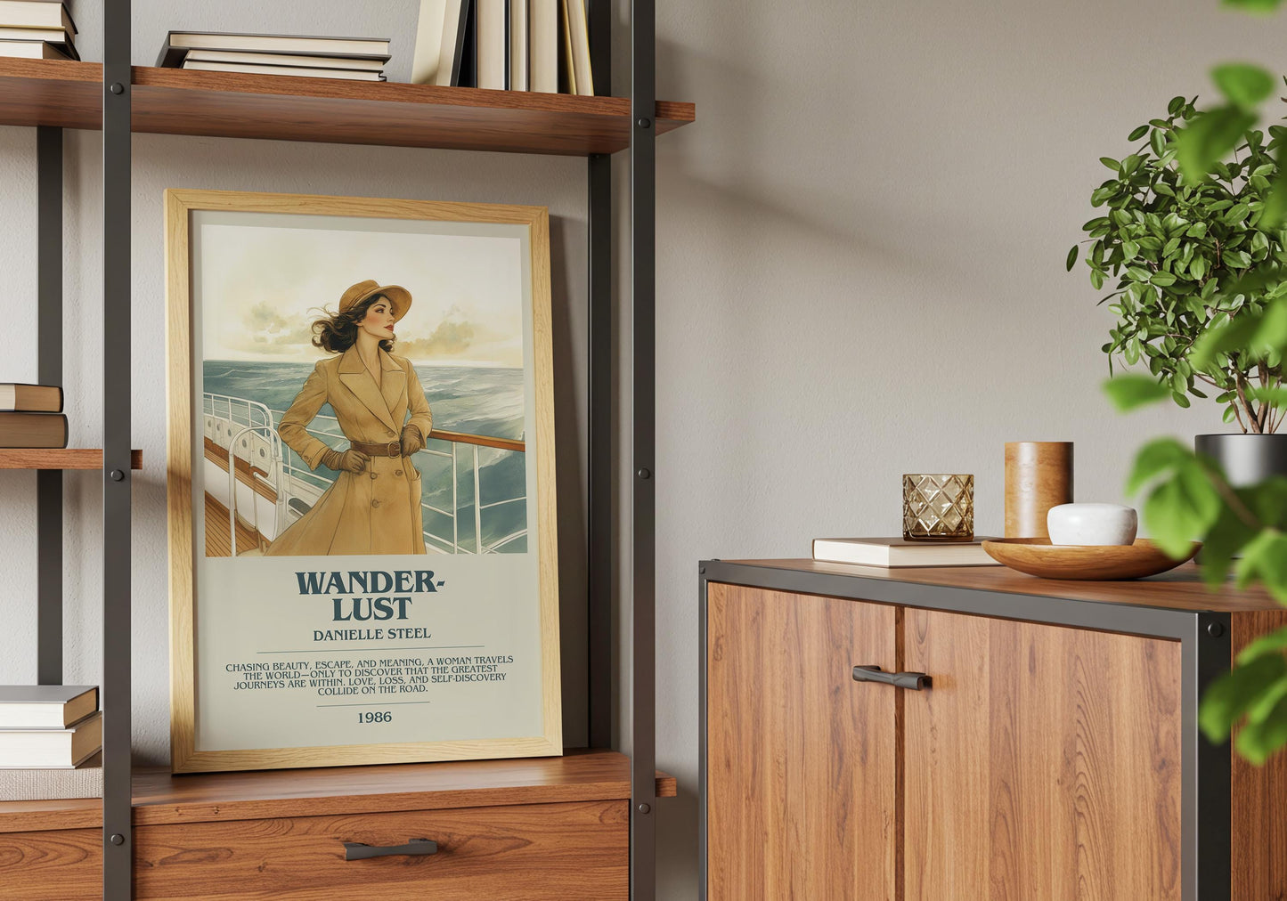Wanderlust by Danielle Steel Descriptive Poster Print. Free Delivery Wall Art Author & Blurb Book Artwork Novel