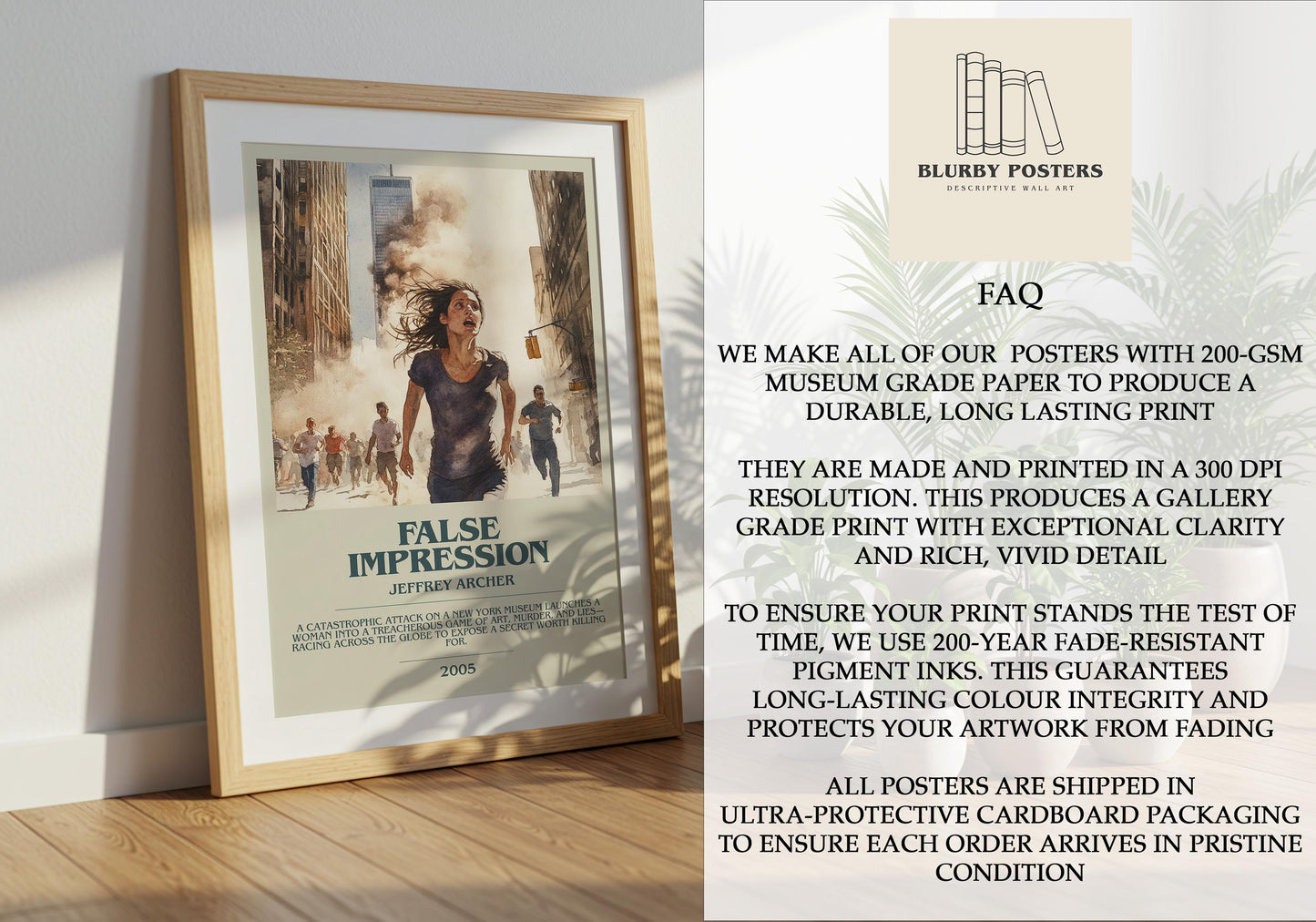 False Impression by Jeffrey Archer | Descriptive Book Poster | Modern