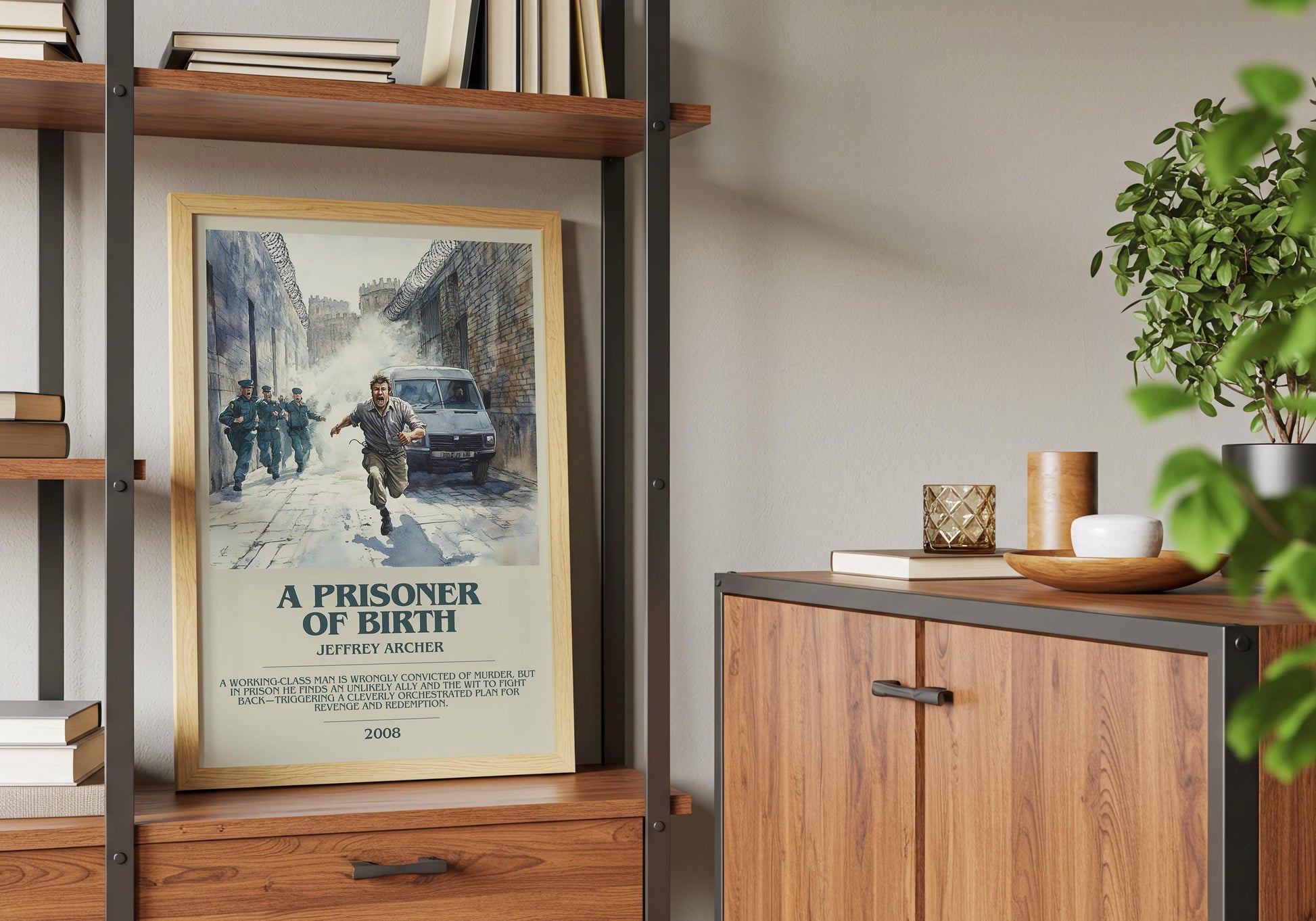 A Prisoner Of Birth by Jeffrey Archer | Descriptive Book Poster | Modern