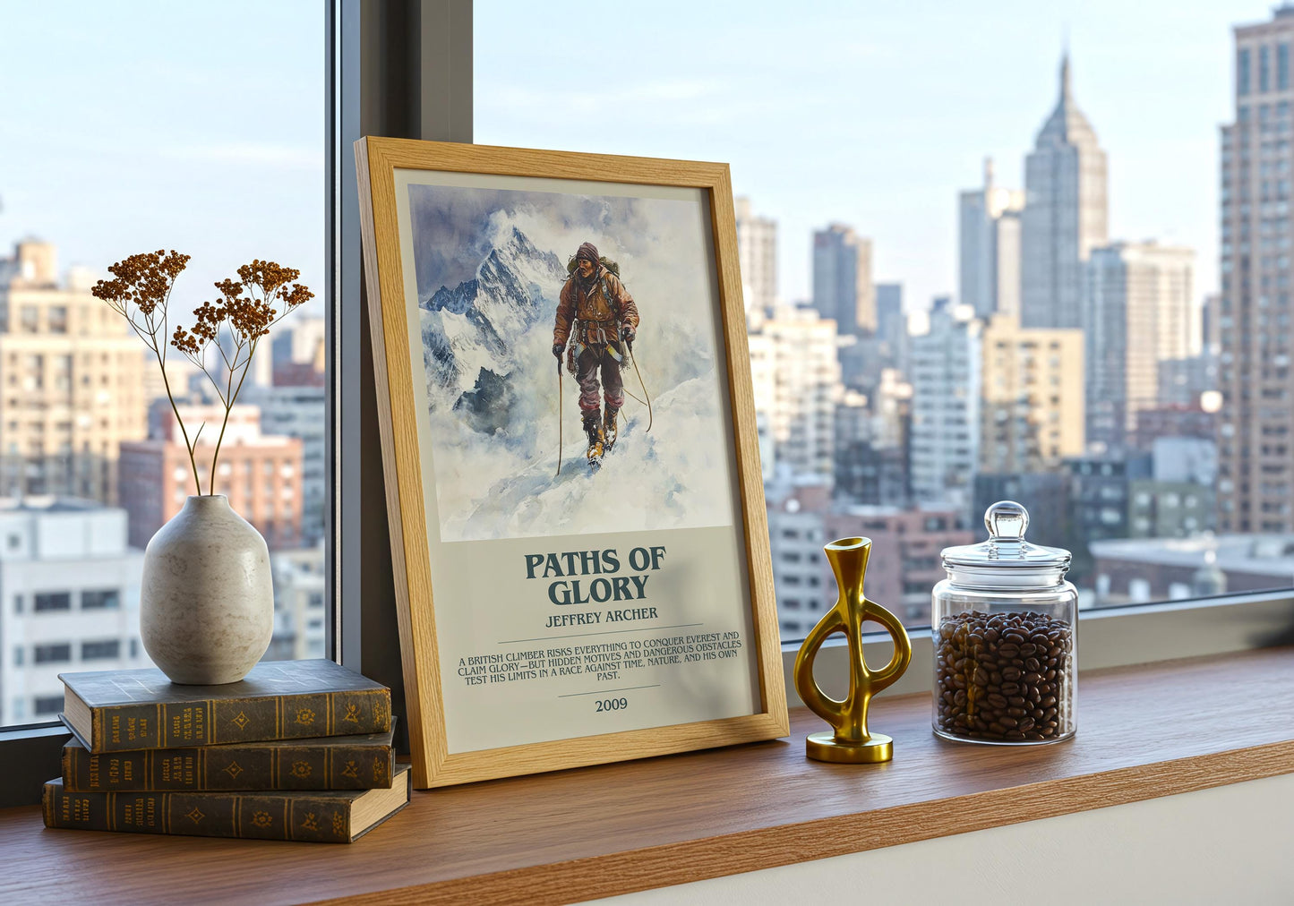 Paths Of Glory by Jeffrey Archer Descriptive Poster Print. Free Delivery Wall Art Author & Blurb Book Artwork Novel