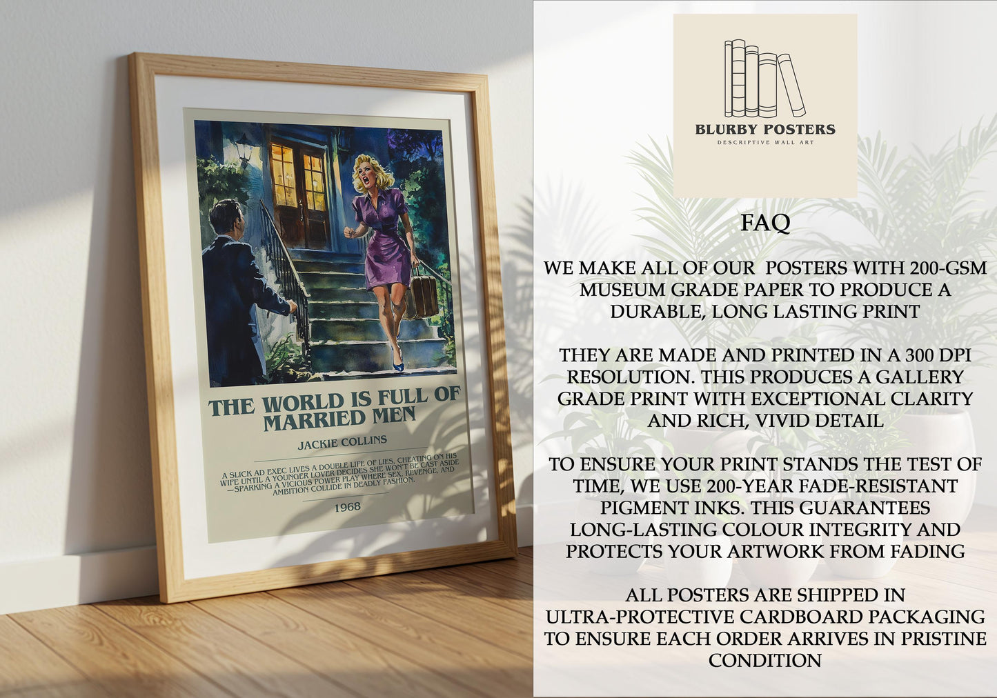 The World Is Full Of Married Men by Jackie Collins | Descriptive Book Poster | Modern