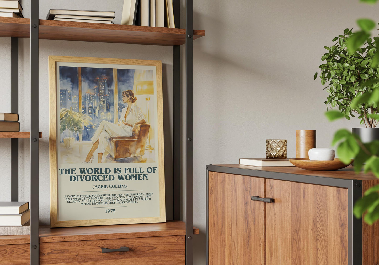 The World Is Full Of Divorced Women by Jackie Collins | Descriptive Book Poster | Modern