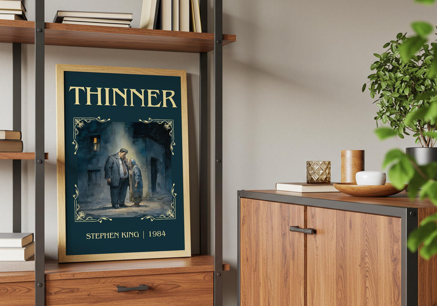 Thinner by Stephen King Descriptive Poster Print.Free Delivery Wall Art Author&Blurb Book Artwork Novel Poster Minimalist