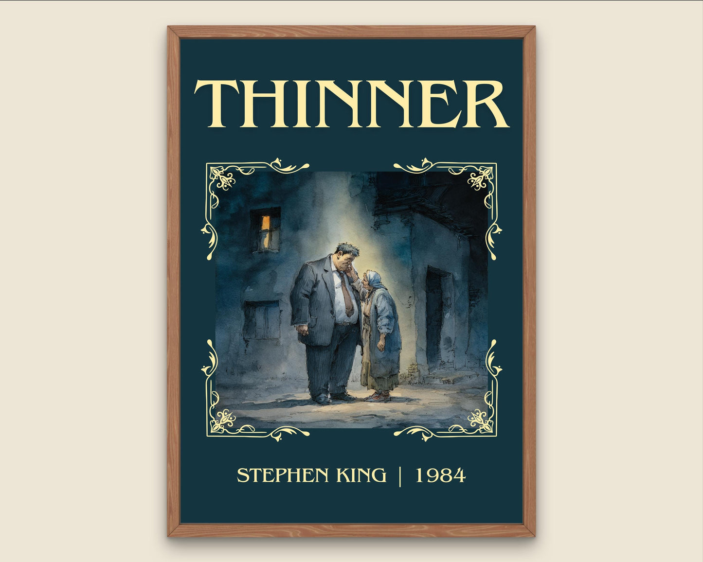 Thinner by Stephen King Descriptive Poster Print.Free Delivery Wall Art Author&Blurb Book Artwork Novel Poster Minimalist
