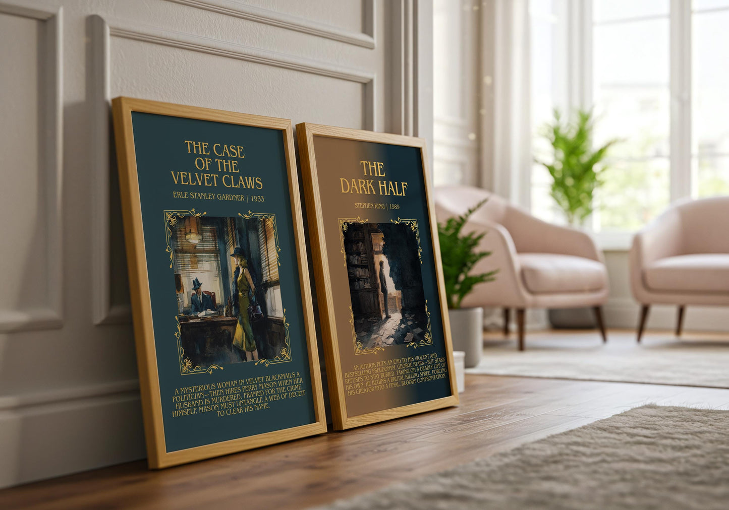 The Dark Half by Stephen King Descriptive Poster Print.Free Delivery Wall Art Author&Blurb Book Artwork Novel Wall Poster