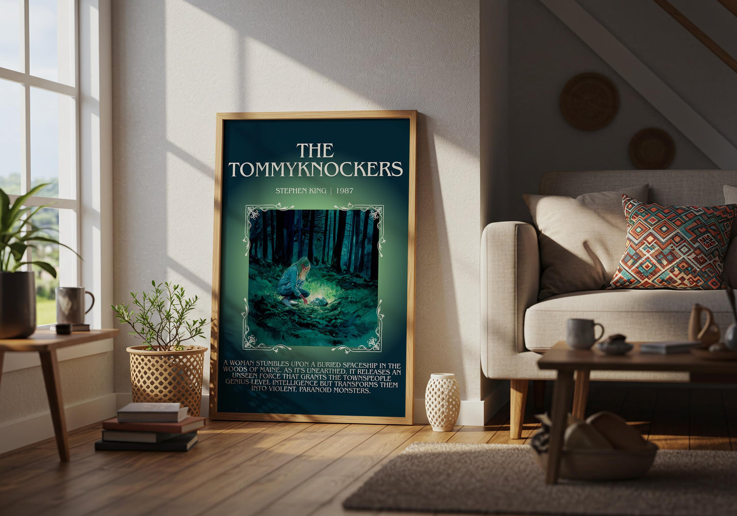 The Tommyknockers by Stephen King Descriptive Poster Print.Free Delivery Wall Art Author&Blurb Book Artwork Novel Poster Minimalist