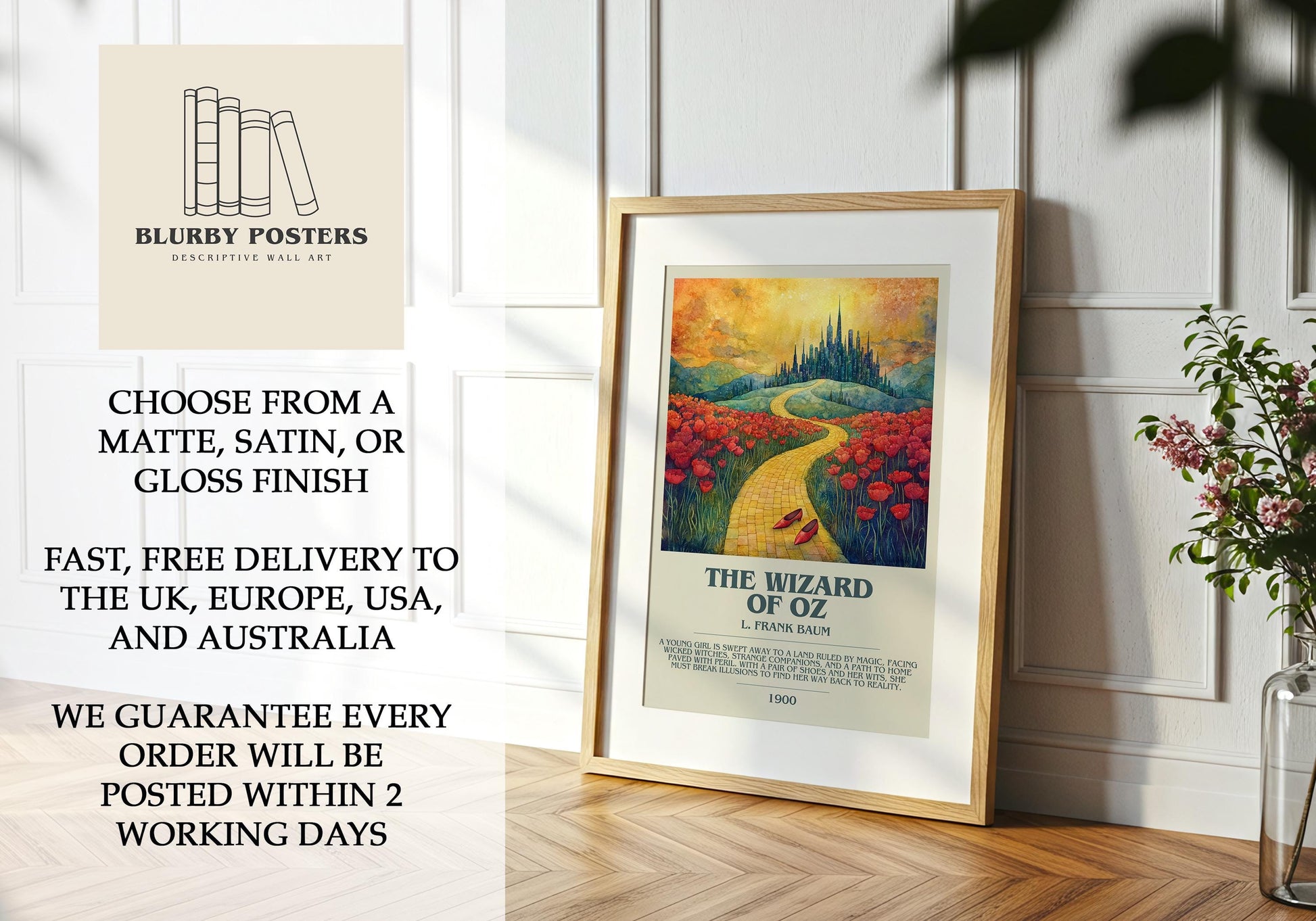 Wizard Of Oz by L. Frank Baum | Descriptive Book Poster | Modern