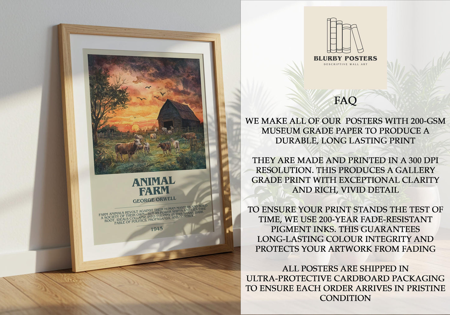 Animal Farm by George Orwell | Descriptive Book Poster | Modern