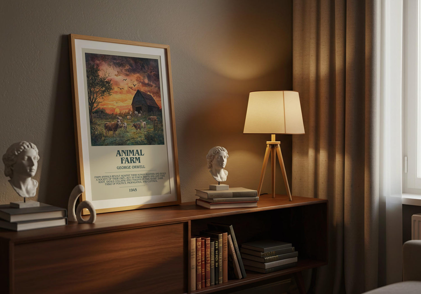 Animal Farm by George Orwell | Descriptive Book Poster | Modern