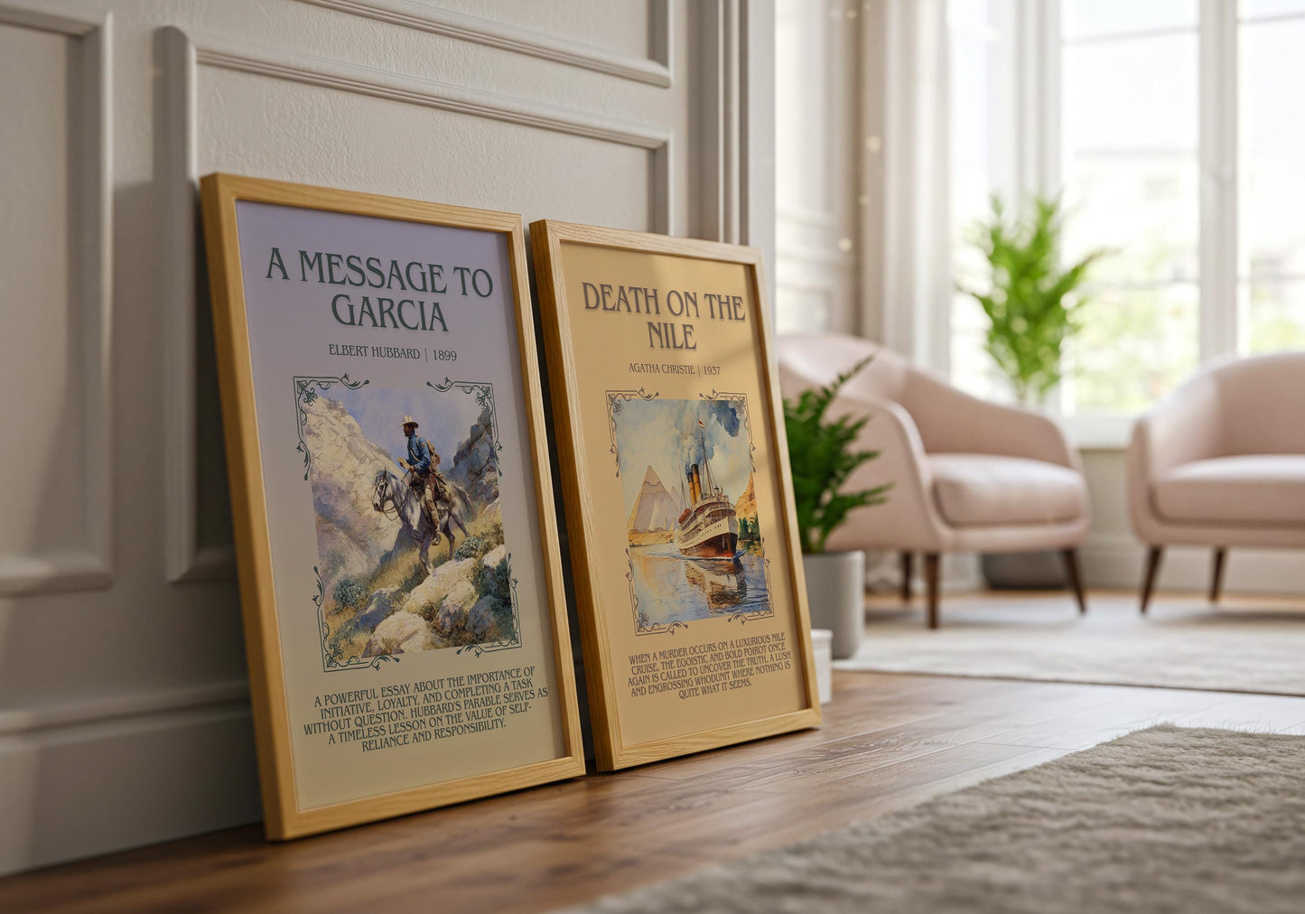 A Message To Garcia by Elbert Hubbard Descriptive Poster Print.Free Delivery Wall Art Author&Blurb Book Artwork Novel Poster Minimalist