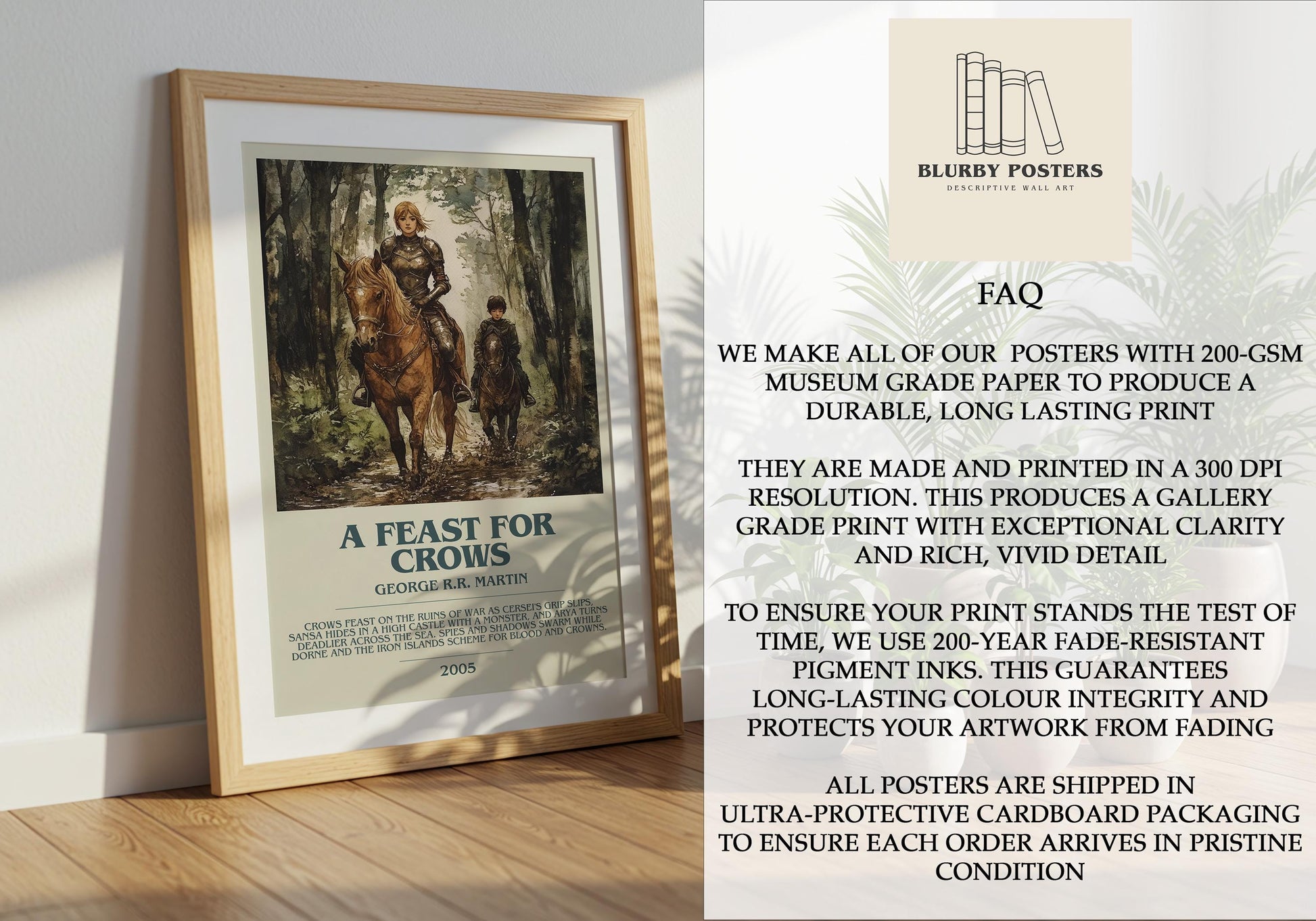 A Feast For Crows by George R.R. Martin | Descriptive Book Poster | Modern