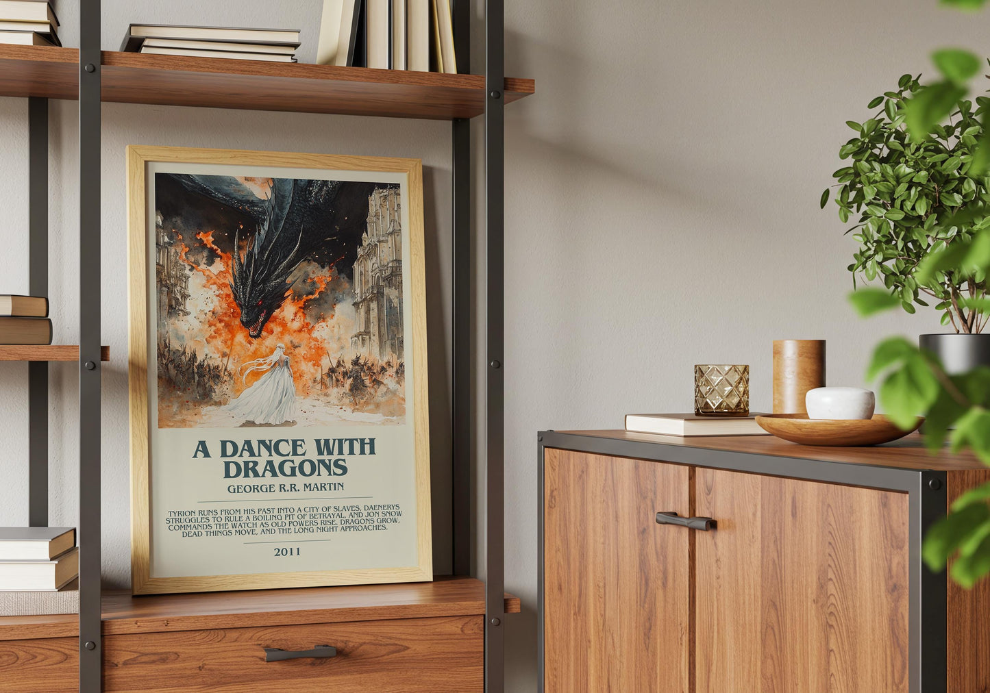 A Dance With Dragons by George R.R. Martin | Descriptive Book Poster | Modern