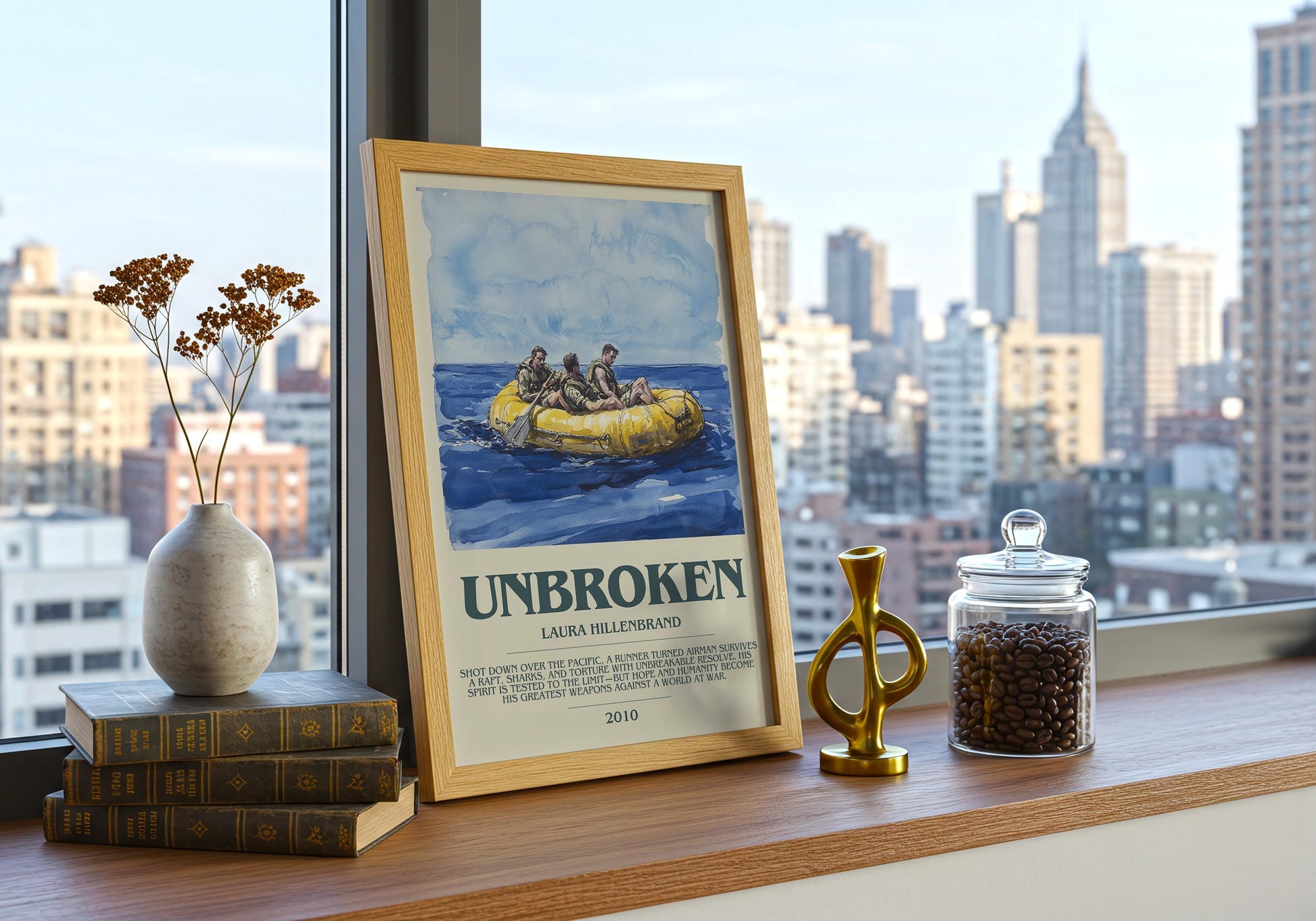 Unbroken by Laura Hillenbrand | Descriptive Book Poster | Modern
