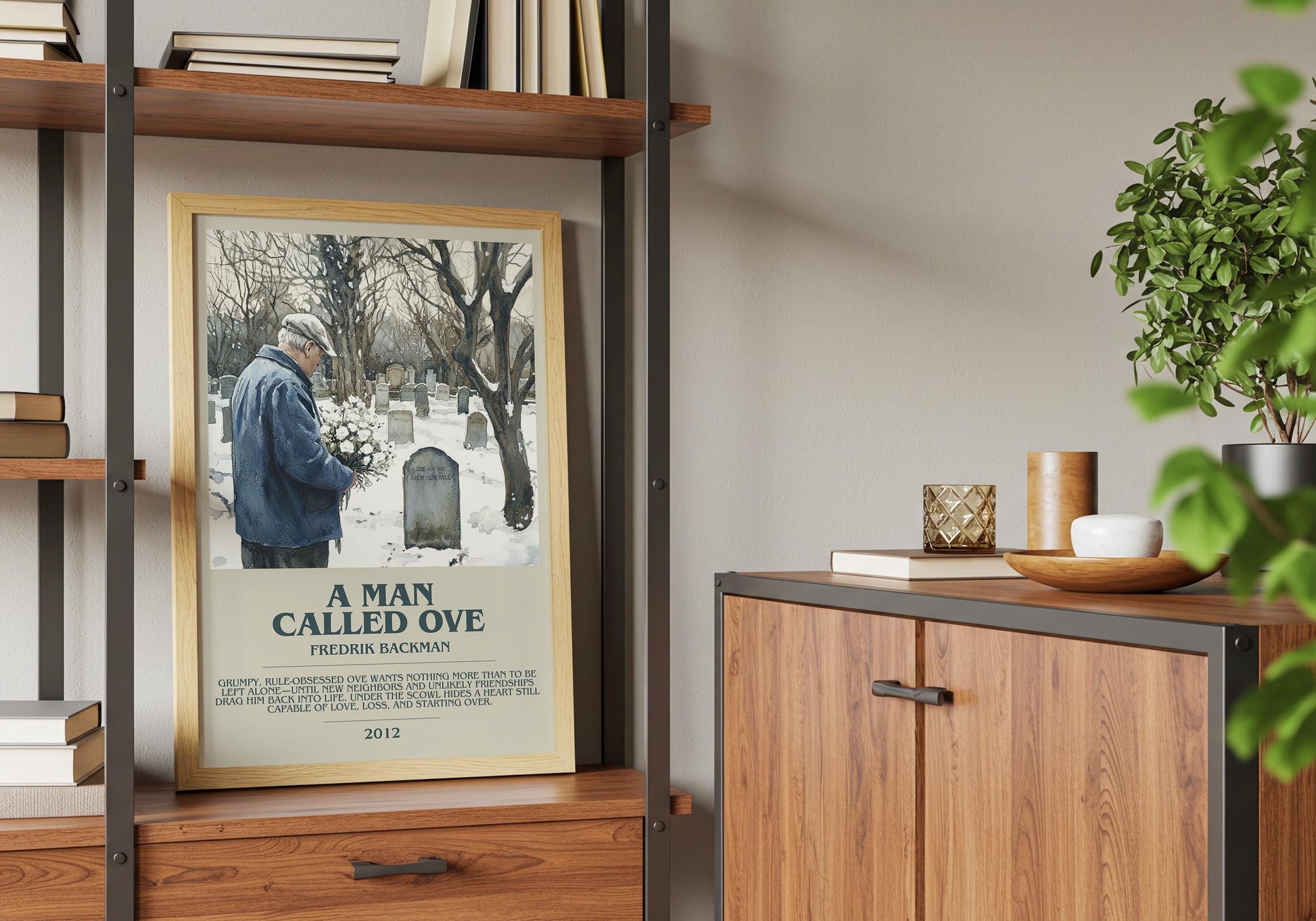 A Man Called Ove by Fredrick Backman | Descriptive Book Poster | Modern