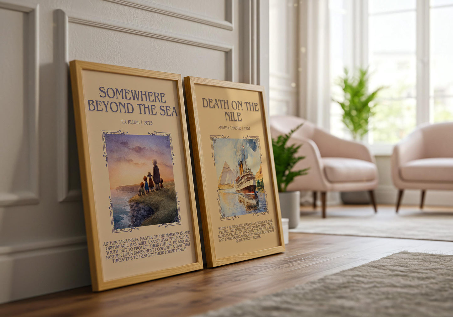 Somewhere Beyond The Sea by T.J. Klune Descriptive Poster Print.Free Delivery Wall Art Author&Blurb Book Artwork Novel Poster