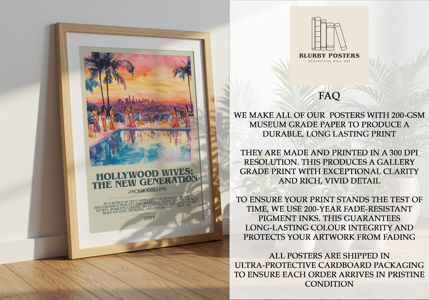 Hollywood Wives: The New Generation by Jackie Collins | Descriptive Book Poster | Modern