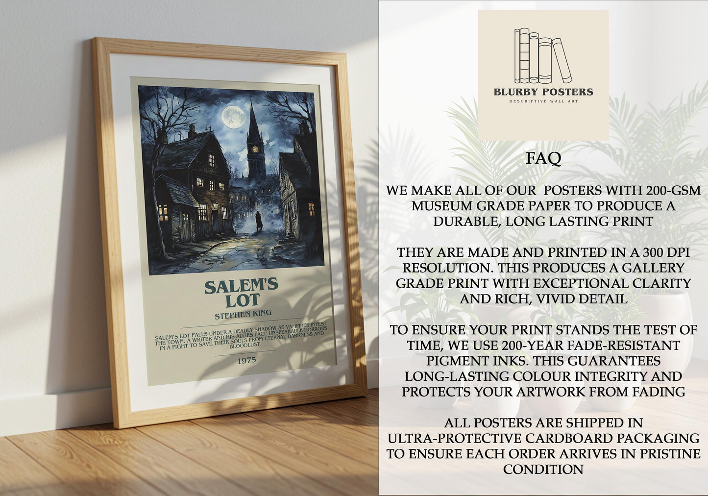 Salem's Lot by Stephen King | Descriptive Book Poster | Modern