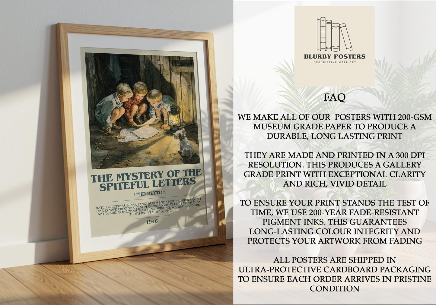 The Mystery Of The Spiteful Letters by Enid Blyton | Descriptive Book Poster | Modern