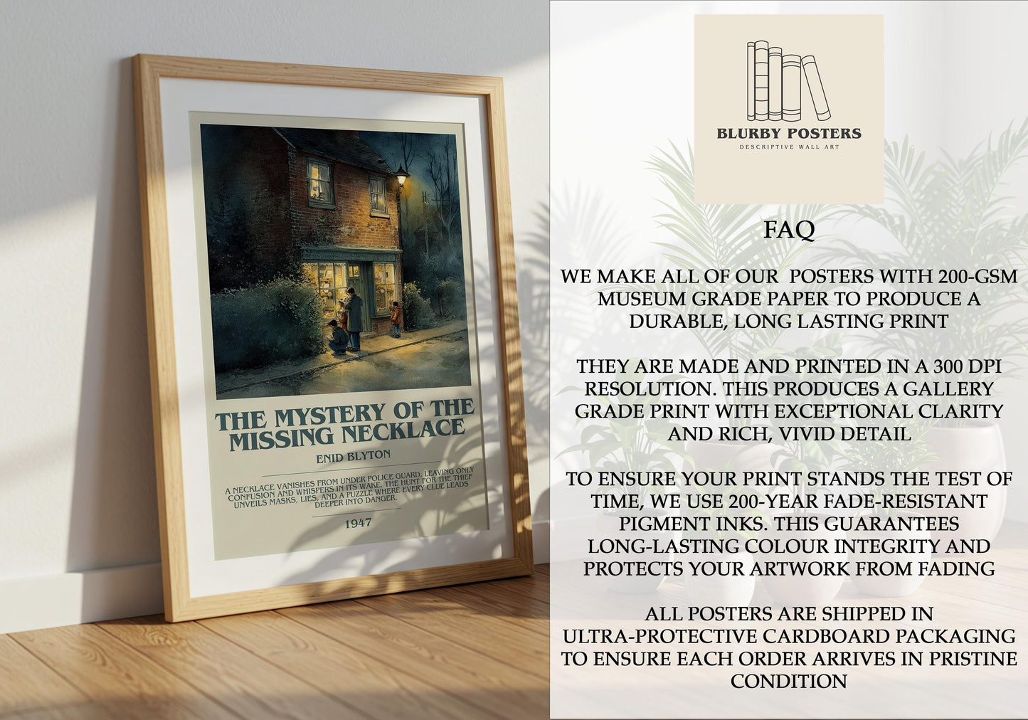 The Mystery Of The Missing Necklace by Enid Blyton | Descriptive Book Poster | Modern