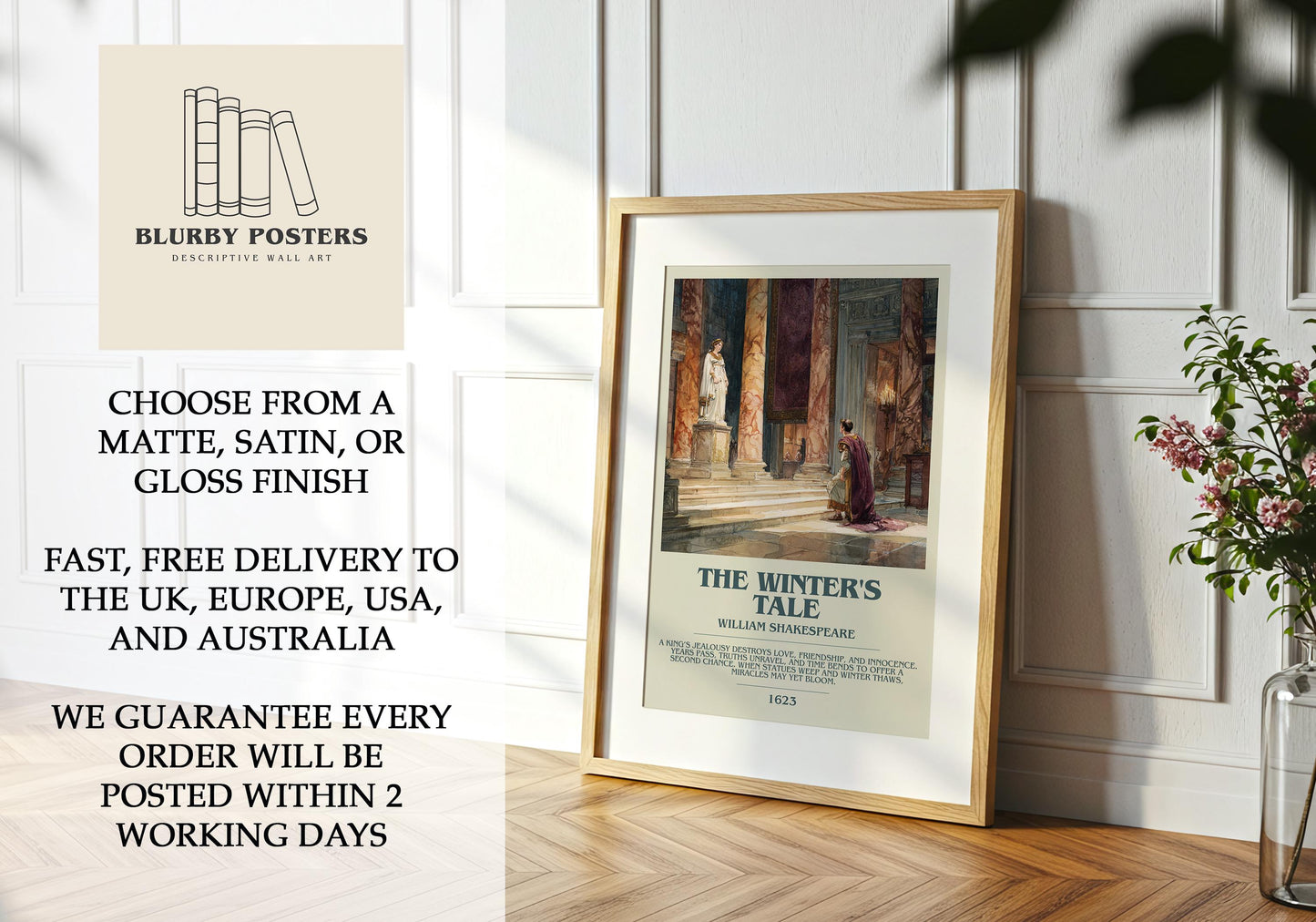 The Winter's Tale by William Shakespeare | Descriptive Book Poster | Modern