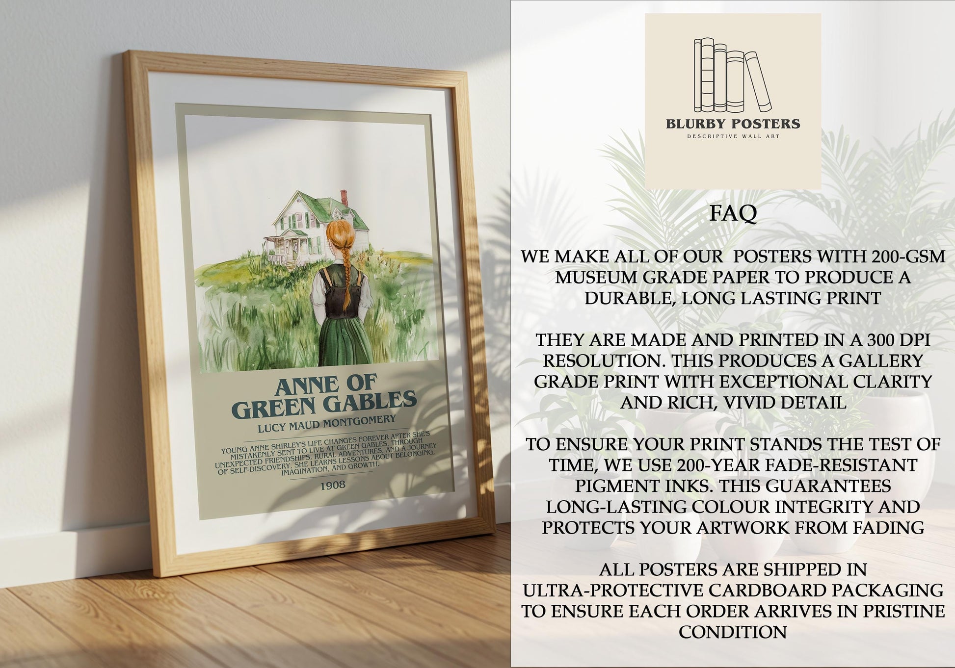 Anne Of Green Gables by Lucy Maud Montgomery | Descriptive Book Poster | Modern