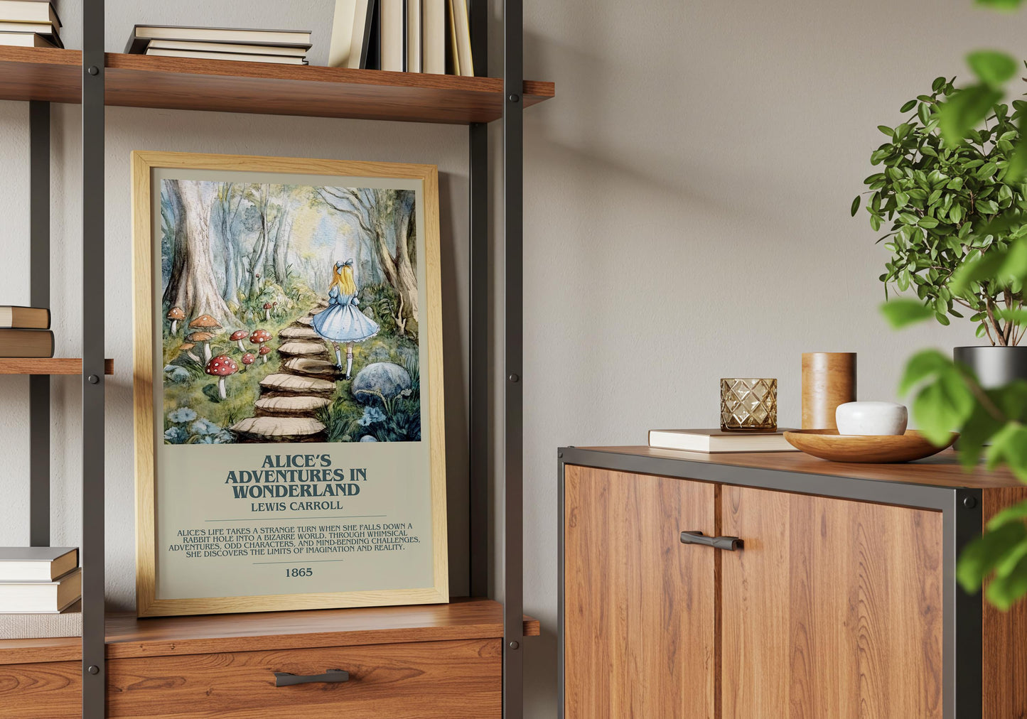 Alice's Adventures In Wonderland by Lewis Carroll | Descriptive Book Poster | Modern