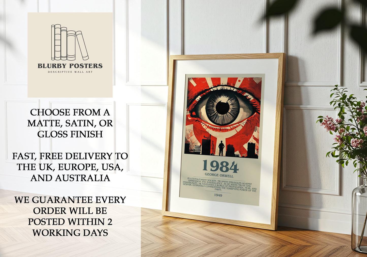 1984 by George Orwell | Descriptive Book Poster | Modern