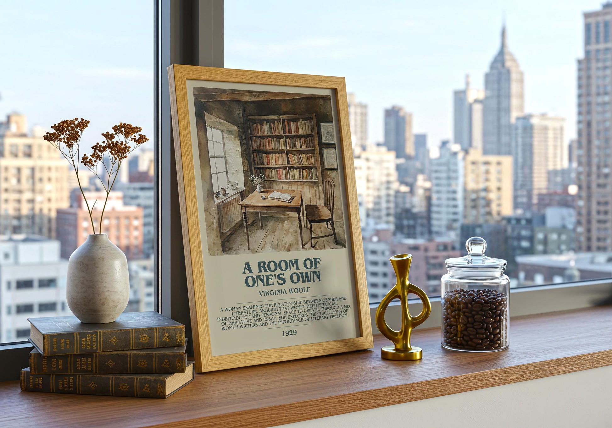 A Room Of Ones Own by Virginia Woolf | Descriptive Book Poster | Modern