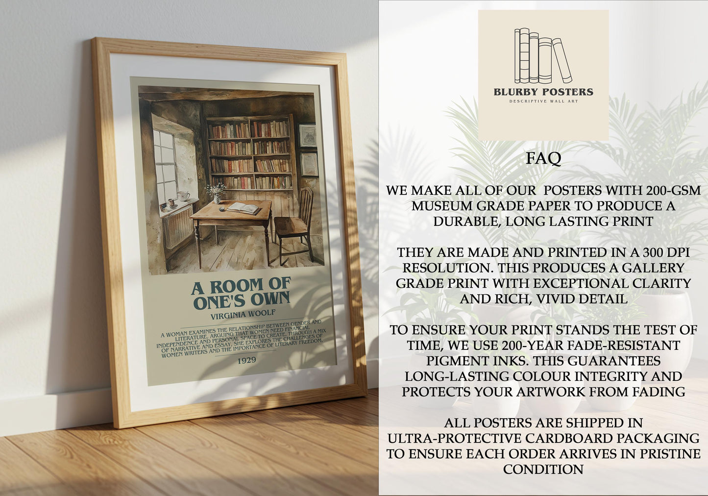 A Room Of Ones Own by Virginia Woolf | Descriptive Book Poster | Modern