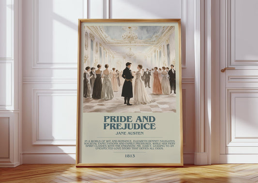 Pride and Prejudice by Jane Austen | Descriptive Book Poster | Modern